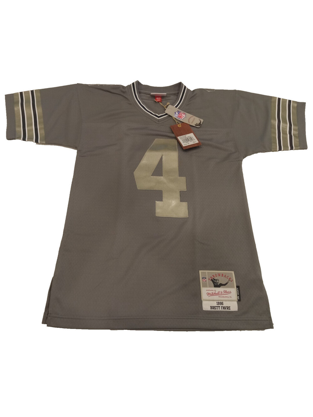 Mitchell & Ness Brett Favre Green Bay Packers Jersey Small 36 Metal Work Gray NW
